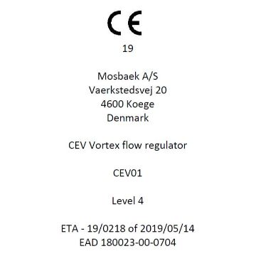 Mosbaek A/S kan nu CE-mærke deres CEV vandbremser.